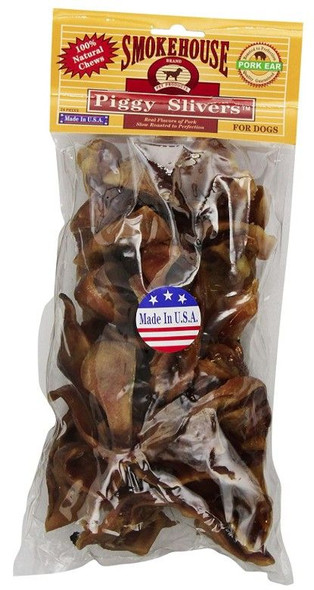 Smokehouse Piggy Slivers Natural Dog Treat 24 count