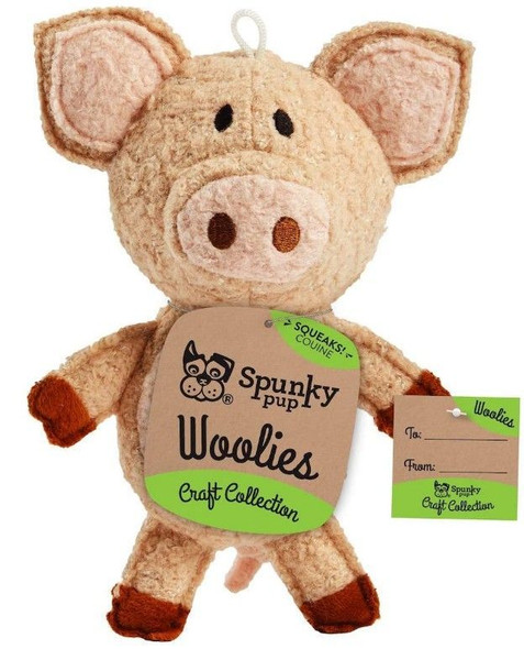 Spunky Pup Woolies Pig Dog Toy 1 count