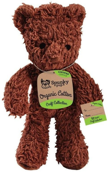 Spunky Pup Organic Cotton Bear Dog Toy Assorted Colors Large - 1 count