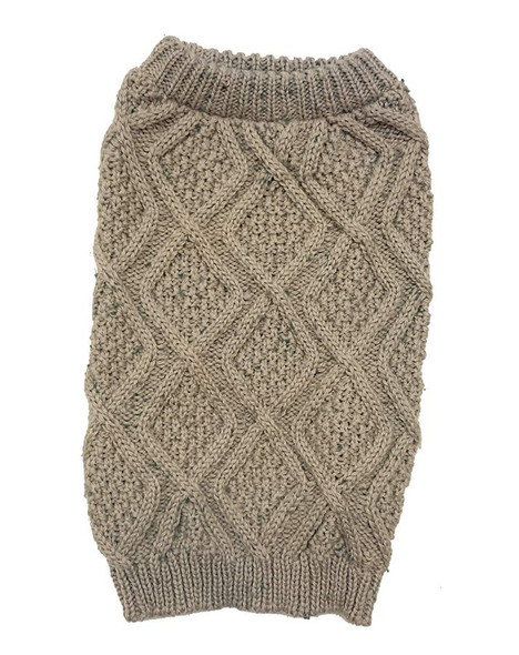 Outdoor Dog Fisherman Dog Sweater - Taupe X-Large (24-29 Neck to Tail)