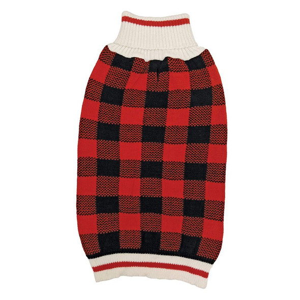 Fashion Pet Plaid Dog Sweater - Red Small (10-14 Neck to Tail)