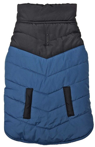 Fashion Pet Reversible Color Block Puffer Dog Jacket Blue XX-Large