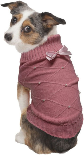 Fashion Pet Flirty Pearl Dog Sweater Pink Medium