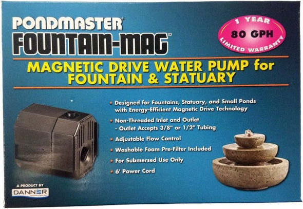 Pondmaster Pond-Mag Magnetic Drive Utility Pond Pump Model .8 (80 GPH)