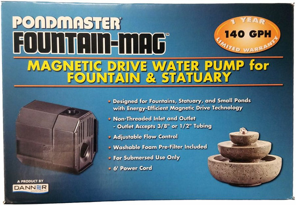 Pondmaster Pond-Mag Magnetic Drive Utility Pond Pump Model 1.5 (140 GPH)