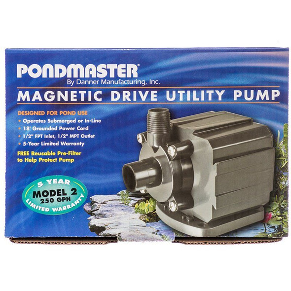 Pondmaster Pond-Mag Magnetic Drive Utility Pond Pump Model 2 (250 GPH)