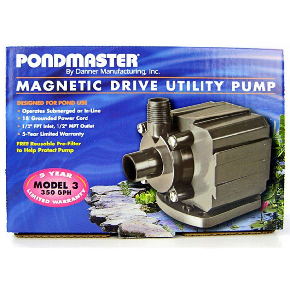 Pondmaster Pond-Mag Magnetic Drive Utility Pond Pump Model 3.5 (350 GPH)