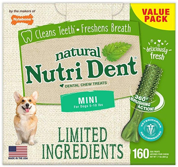 Nylabone Natural Nutri Dent Fresh Breath Dental Chews - Limited Ingredients - 2668