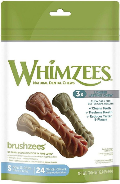 Whimzees Brushzees Dental Treats - Small 24 Count