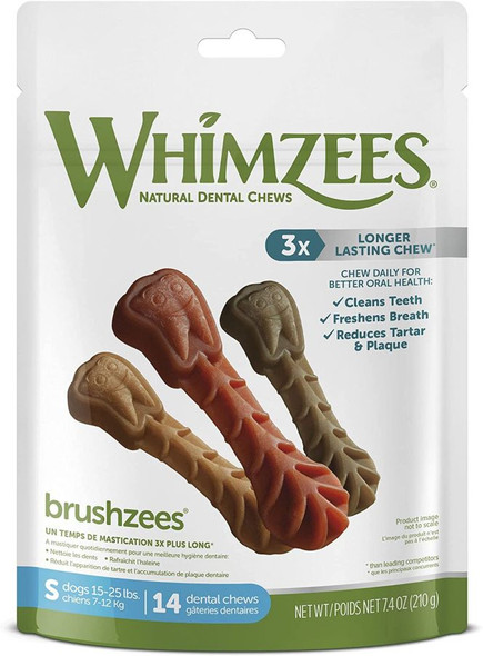 Whimzees Brushzees Dental Treats Small 7.4 oz