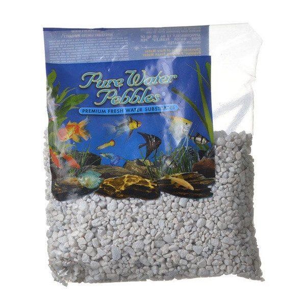 Pure Water Pebbles Aquarium Gravel - Snow White 2 lbs (3.1-6.3 mm Grain)