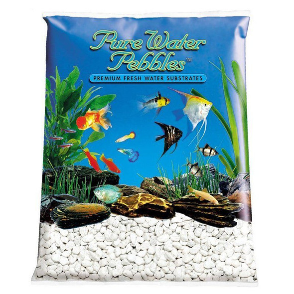 Pure Water Pebbles Aquarium Gravel - Snow White 5 lbs (3.1-6.3 mm Grain)