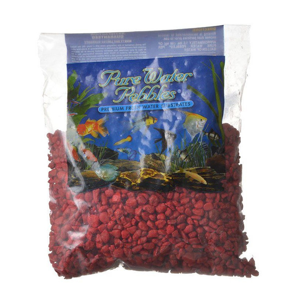 Pure Water Pebbles Aquarium Gravel - Currant Red 2 lbs (3.1-6.3 mm Grain)