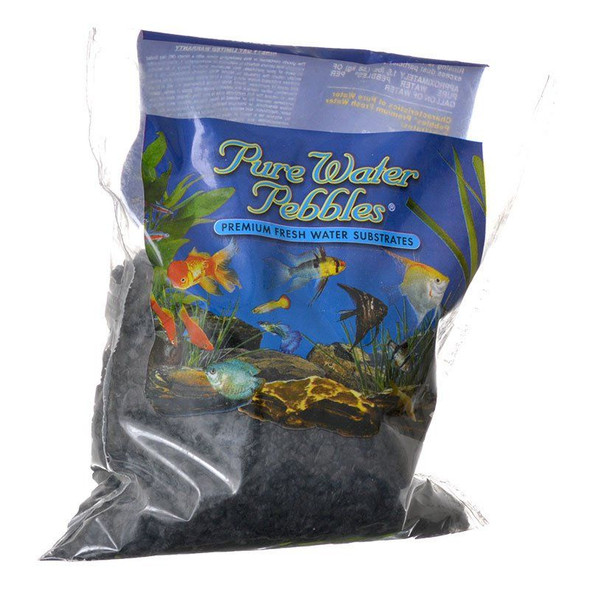 Pure Water Pebbles Aquarium Gravel - Jet Black 2 lbs (3.1-6.3 mm Grain)