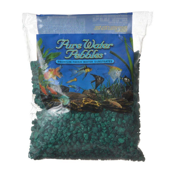 Pure Water Pebbles Aquarium Gravel - Emerald Green 2 lbs (3.1-6.3 mm Grain)