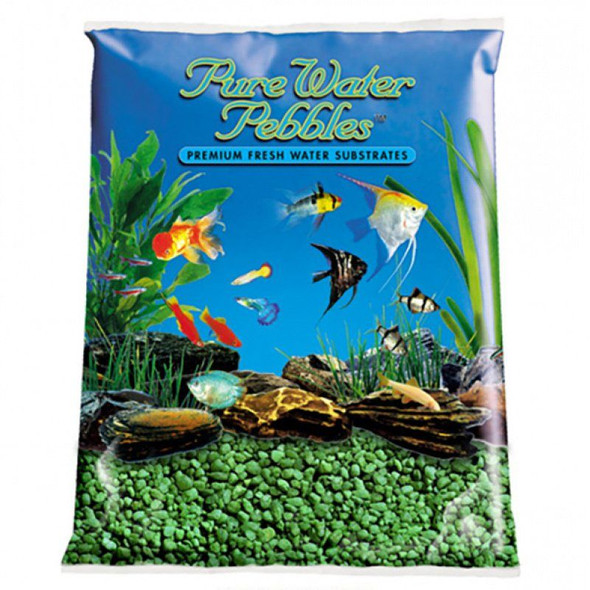 Pure Water Pebbles Aquarium Gravel - Emerald Green 5 lbs (3.1-6.3 mm Grain)