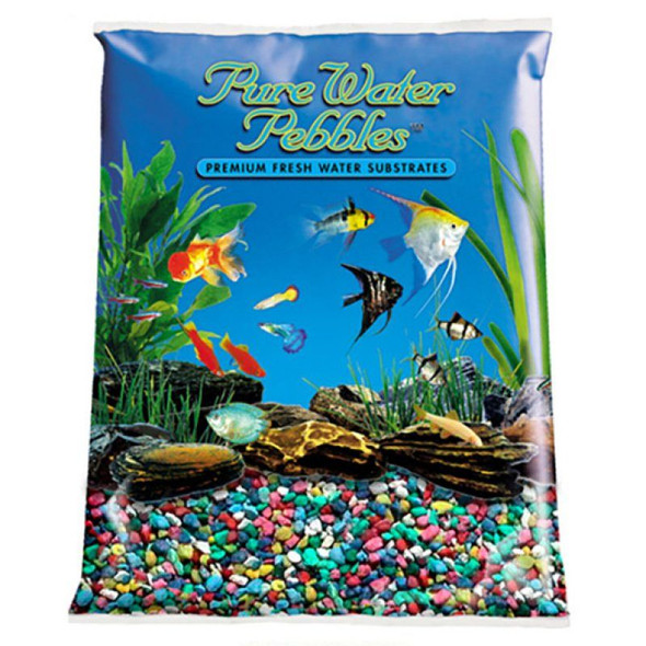 Pure Water Pebbles Aquarium Gravel - Rainbow 5 lbs (3.1-6.3 mm Grain)