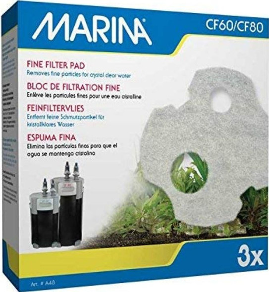 Marina Canister Filter Replacement Fine Filter Pad for CF60/CF80 3 count