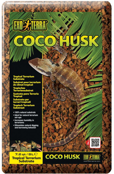Exo Terra Coco Husk Coconut Fiber Bedding for Reptile Terrariums 8 qt