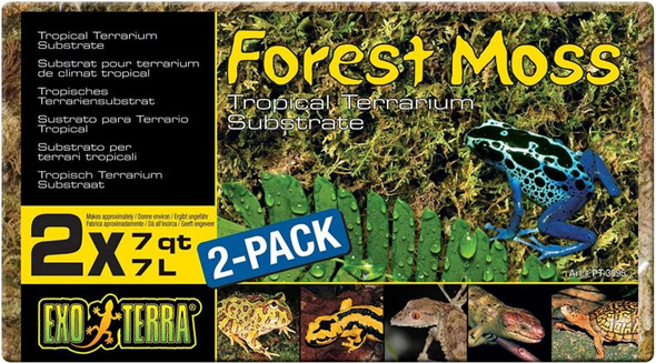 Exo Terra Forest Moss Tropical Terrarium Reptile Substrate 7 qt - 2 count