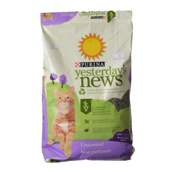 Purina Yesterday's News Soft Texture Cat Litter - Unscented 13 lbs