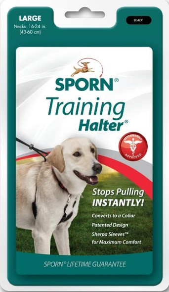Sporn Original Training Halter for Dogs - Black Large