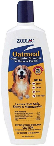 Zodiac Oatmeal Conditioning Shampoo for Dogs & Puppies 18 oz