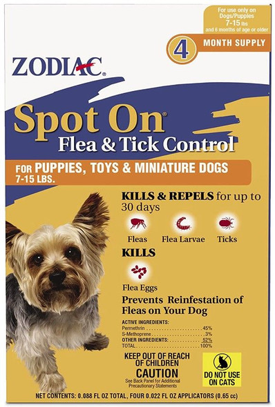 Zodiac Flea and Tick Control Drops 4 count