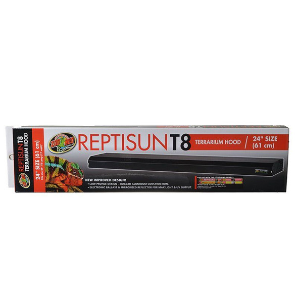 Zoo Med Reptisun T8 Terrarium Hood 24 Fixture without Bulb (24 Bulb Required)
