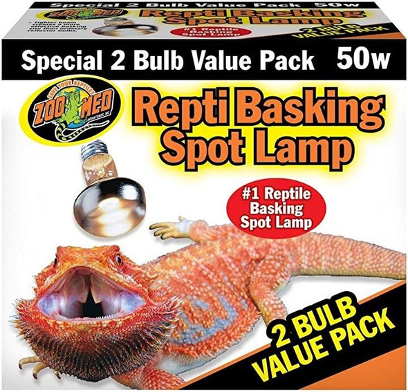 Zoo Med Repti Basking Spot Lamp Replacement Bulb 50 Watts (2 Pack)