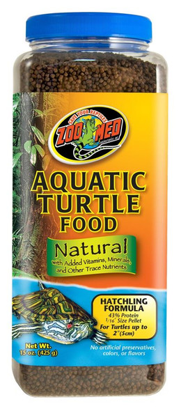 Zoo Med Natural Aquatic Turtle Food - Hatchling Formula (Pellets) 15 oz