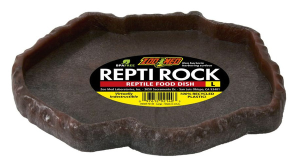 Zoo Med Repti Rock - Reptile Food Dish Large (9.75 Long x 8.5 Wide)