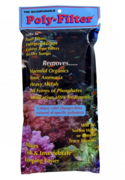 This highly absorbent pad will quickly and efficiently remove impurities and medications from aquarium water. Also removes phosphates which contribute to unwanted microalgae. Changes color when exhausted.