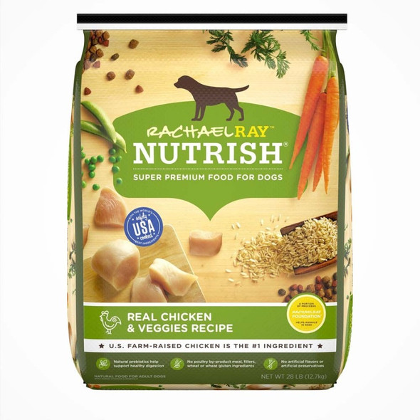 <body><p>Rachael Ray Nutrish Dry Dog Food, is a delicious, super premium dog food recipe made the Rachael Ray way â€” with lots of love and only the best, high-quality ingredients. The #1 ingredient is real meat, which is a good source of protein, helps support healthy organs and helps maintain lean muscle mass. Peas and brown rice, a highly digestible carbohydrate that's low in fat but high in fiber, help support healthy digestion while providing your dog with a source of energy. Meanwhile, chicken fat is a naturally rich source of omega-6 and omega-3 fatty acids to help support healthy skin and a healthy coat. All in a tasty recipe dogs love! Better yet, a portion of the proceeds will be donated to The Rachael Ray Foundationâ„¢ to help animals in need. Order now to feed your fur baby well and help make a difference.</p><ul><li>Meat is the #1 ingredient and a good source of protein that helps support healthy organs and maintain lean muscle mass</li> <li>NATURAL PREBIOTICS help support healthy digestion</li></ul></body>