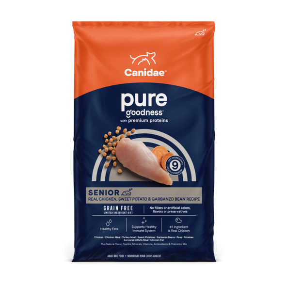 <body><p>Canidae PURE features premium proteins and clean recipes using a limited number of wholesome ingredients that are easily recognizable. These limited ingredient formulas offer your dog a well-rounded meal thatâ€™s been crafted with their health and well-being in mind. Choose from a variety of formulas made with premium proteins like bison, wild boar, duck or salmon, paired with whole ingredients like sweet potatoes, peas, lentils, or chickpeas â€” never corn, wheat, or soy. This grain-free dog food is ideal for pups with a sensitive stomach and offers nothing but pure goodness for your best friend. Canidae pet foods are ultra nutritionally dense, giving your pet the goodness they deserve.</p><ul><li>Packed with the goodness of premium proteins and healthy fats</li> <li>Clean recipes featuring ingredients you recognize</li> <li>Every recipe has 10 key ingredients or fewer</li> <li>#1 Ingredient is always real meat, poultry or fish</li></ul></body>