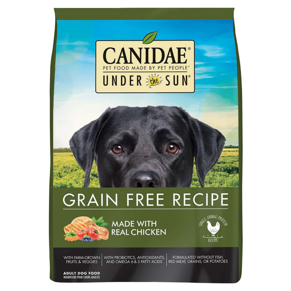 <body><p>Good ingredients make good food. We've learned this in our own kitchens. So we choose a variety of delicious farm-grown ingredients for our pet food recipes. Single animal proteins like lamb, chicken, or whitefish are paired with a bounty of fruits and vegetables like carrots, peas, butternut squash, pumpkin, blueberries, and more. You can feel good feeding CANIDAE Under The Sun knowing the quality ingredients we use make it great tasting and nutritious for your pet and budget-friendly for you!</p><ul><li>Farm-grown ingredients</li> <li>Grain-free</li></ul></body>