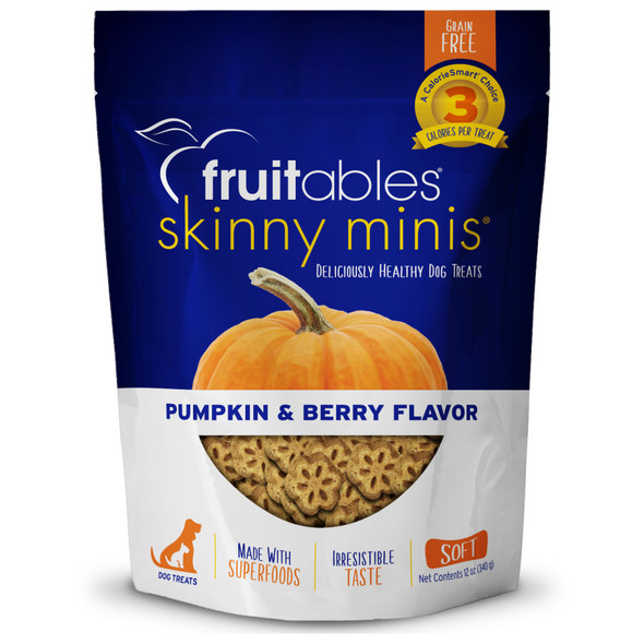 <body><p>Skinny in calories, mini in size, these healthy dog treats are the ideal low-calorie training treats! Made with wholesome Superfoods, every Skinny MinisÂ® treat is bursting with maximum goodness that makes dogs want to work for you. And since theyâ€™re formulated with CalorieSmartÂ® nutrition at only 3 calories each, youâ€™ll feel good about giving them!</p><ul><li>Organic ingredients</li> <li>Less than 5 calories each</li> <li>Grain Free</li></ul></body>