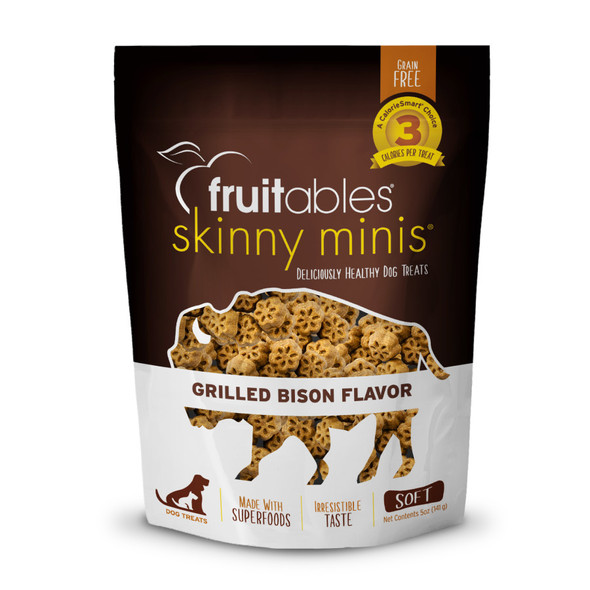 <body><p>Skinny in calories, mini in size, these healthy dog treats are the ideal low-calorie training treats! Made with wholesome Superfoods, every Skinny Minis treat is bursting with maximum goodness that makes dogs want to work for you. And since theyâ€™re formulated with CalorieSmart nutrition at only 3 calories each, youâ€™ll feel good about giving them!</p><ul><li>Organic ingredients</li> <li>Less than 5 calories each</li> <li>Grain Free</li></ul></body>