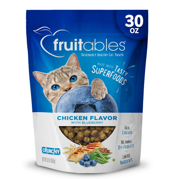 <body><p>As the name implies, your cat will go absolutely crazy for the Fruitables Wildly Natural Flavor Cat Treats. Featuring a crunchy exterior and a flaky interior that pleases all of his kitty senses, this flavorful recipe uses just 13 ingredientsâ€”which cuts down on a lot of the â€œjunkâ€ that is often found in cat treats.</p><ul><li>Crunchy exterior</li> <li>Flaky interior</li> <li>Just 13 ingredients</li></ul></body>