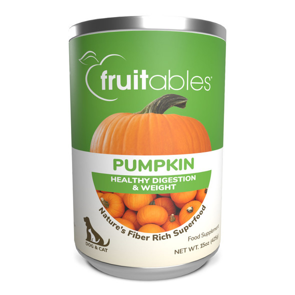 <body><p>Fruitables Pumpkin does it all, whether you are switching foods, or just looking to introduce some healthy fiber into your pets diet. Containing the perfect balance of soluble and insoluble fiber to support a healthy GI tract.</p><ul><li>Great for switching foods or just looking to introduce some healthy fiber into your pets diet</li> <li>Contains the perfect balance of soluble and insoluble fiber</li> <li>Supports a healthy GI tract</li></ul></body>