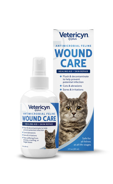 <body><p>Now introducing Vetericyn Plus, with up to 3 times the concentration of the original formula and an increased shelf stability of 24 months! Vetericyn Plus Feline Wound & Skin Care is the first line of defense for your feline friends. Vetericyn Plus is perfect for cleansing wounds and other ailments that commonly occur. This product is formulated with advanced hypochlorous technology that is safe and effective for cleaning cuts, abrasions and scratches. It is also formulated at an appropriate pH level that will not burn or sting. Vetericyn makes caring for your animals simple and easy.</p></body>