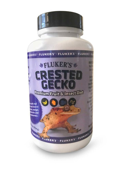 <body><p>Fluker's Crested Geick Diet is made with real fruit (banana, mango, and blueberry) and insects (mealworms), Fluker's Crested Gecko Premium Diet is a delicious food for fruit-eating geckos in all life stages.This easy-to-mix powder provides essential vitamins, minerals, carotenoids, and trace nutrients to support the overall health of your gecko. Although this diet can be fed exclusively, we recommend offering live insect prey twice per week to keep your gecko active and stimulated.</p><ul><li>Ideal for fruit-eating geckos in all life stages</li> <li>Made with real fruit and insects</li> <li>Easy-to-mix powder</li> <li>made In USA</li></ul></body>
