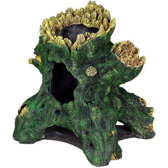 <body><p>Blue Ribbon Exotic Environments Hollow Tree Stump 11.5 x9 x 12 inches. Large swim through holes, makes a great centerpiece for large size tanks. Safe for all freshwater, saltwater and snake/reptile terrariums.</p></body>