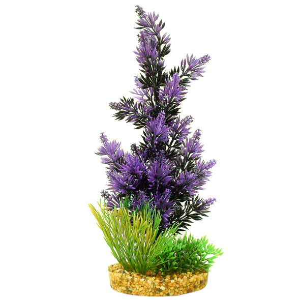 <body><p>Blue Ribbon ColorBurst Florals Gravel Base Pacifica Plant Black and Purple 14 inch. This gravel base plant will anchor nicely in any aquarium or terrarium. Soft plastic leaves and branches are sturdy enough to stand up on their own but soft enough to sway in the water. Safe for fresh or salt water.</p></body>