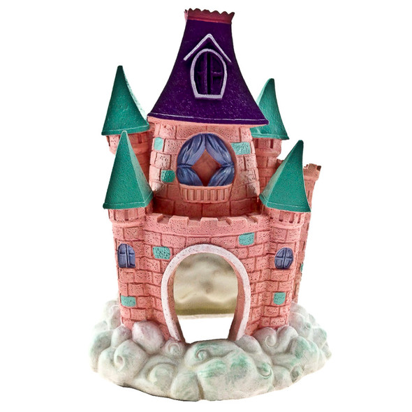 <body><p>Blue Ribbon Exotic Environments Pink Pixie Castle. Pink and purple, perched upon a bed of clouds, this pretty little pixie castle will fit perfectly in any small tank. All girls big or small will love the vibrant colors and playfulness this castle brings to their aquarium. Safe for fresh and saltwater.</p></body>