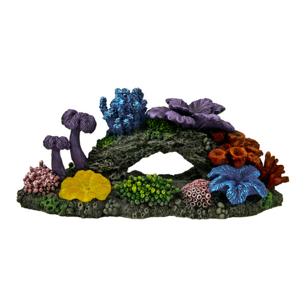 <body><p>A colorful Hawaiian reef replica features a large swim-through chamber - Realistic in detail, featuring a colorful array of exotic sea life with true to life detail & texture cast in durable poly-resin safe for all freshwater & saltwater aquariums & terrariums.</p></body>