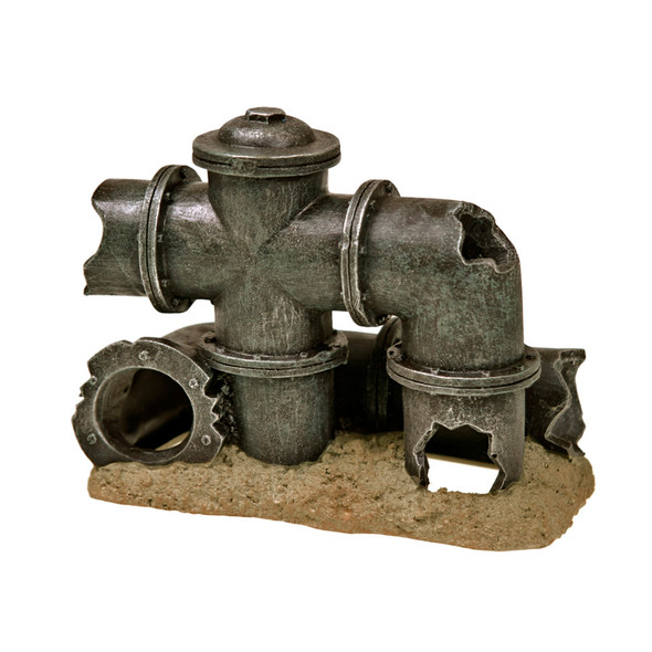 <body><p>Pipes with cross-sectional rectangular tubes have many different directions for your inhabitants to cruise. Painted with great detail to look just like shiny galvanized steel giving an old industrial look to any aquarium or terrarium. Safe and non-toxic for fresh or saltwater.</p></body>