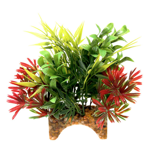 <body><p>This natural looking plant & flower garden will anchor nicely into any aquarium or terrarium substrate with it's polyresin arch base. Filled with colorful soft plastic leaves & branches that are sturdy enough to stand up on their own, but soft enough to sway in the water. Safe for fresh or salt water, great for terrariums. Non toxic.</p></body>