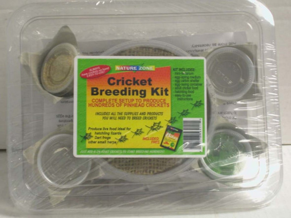 <body><p>Nature Zone Cricket breeding kit is a complete setup to breed crickets. Its primary goal is to provide a convenient and economical source of pin-head and small crickets for feed to small reptiles and amphibians which require them such as; baby leopard geckos, baby bearded dragons, poison dart frogs, baby tree frogs etc. Complete instructions for breeding and raising crickets are provided. It is so easy even a novice may successfully breed crickets. No incubator or extra equipment required.</p></body>