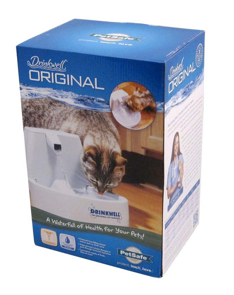 <body><p>Developed by a Veterinarian, the Drinkwell Original Pet Fountain provides 50 oz of fresh, filtered water to your pet. A patented free-falling stream of water entices your pet to drink more and continually aerates the water with healthful oxygen. A charcoal filter removes bad tastes and odors, giving your pet the best way to stay hydrated!</p></body>